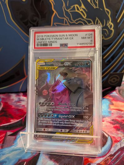 Pokémon TCG 2019 Sun & Moon Mega Sableye/Tyranitar Gx Tag team PSA 8