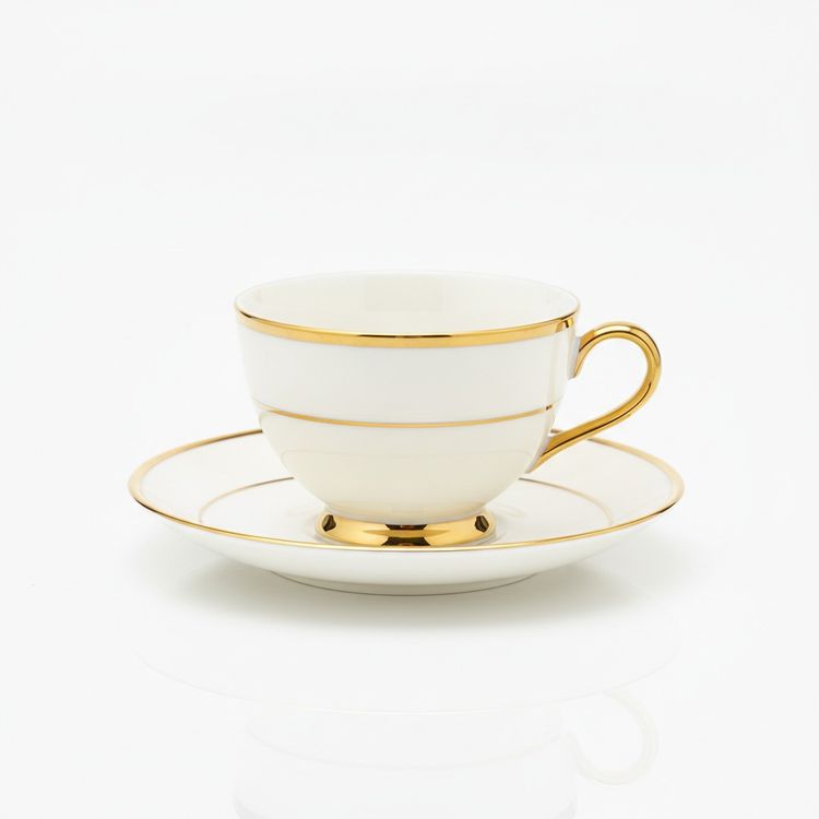 Set Gold Rim Bone China Tea Cup & Saucer product image