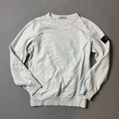 Stone Island White Sweatshirt - Medium