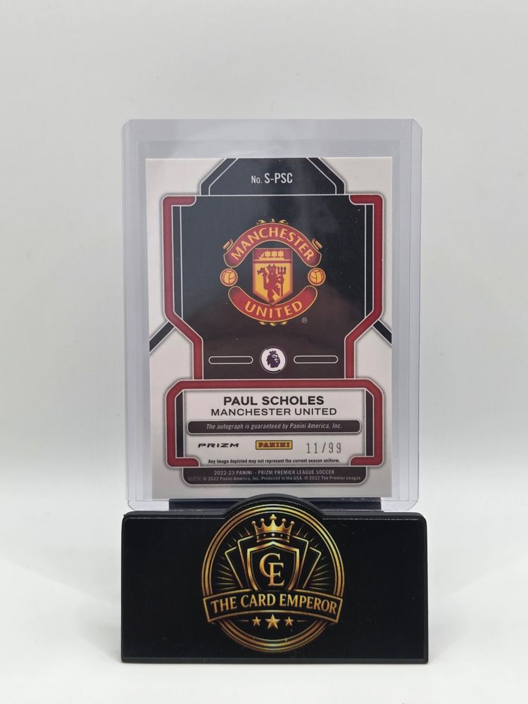 Paul Scholes (Man United) 11/99 Autographed Card Prizm Premier League 2022-2023 image 2