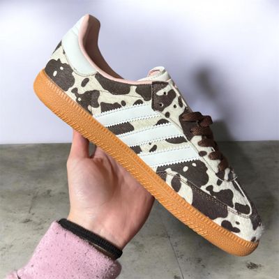 Cow Print Sneaker With Gum Sole