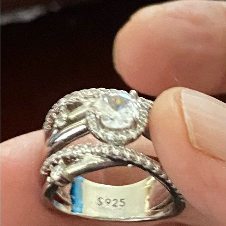 Silver Ring With Clear Stone image 1