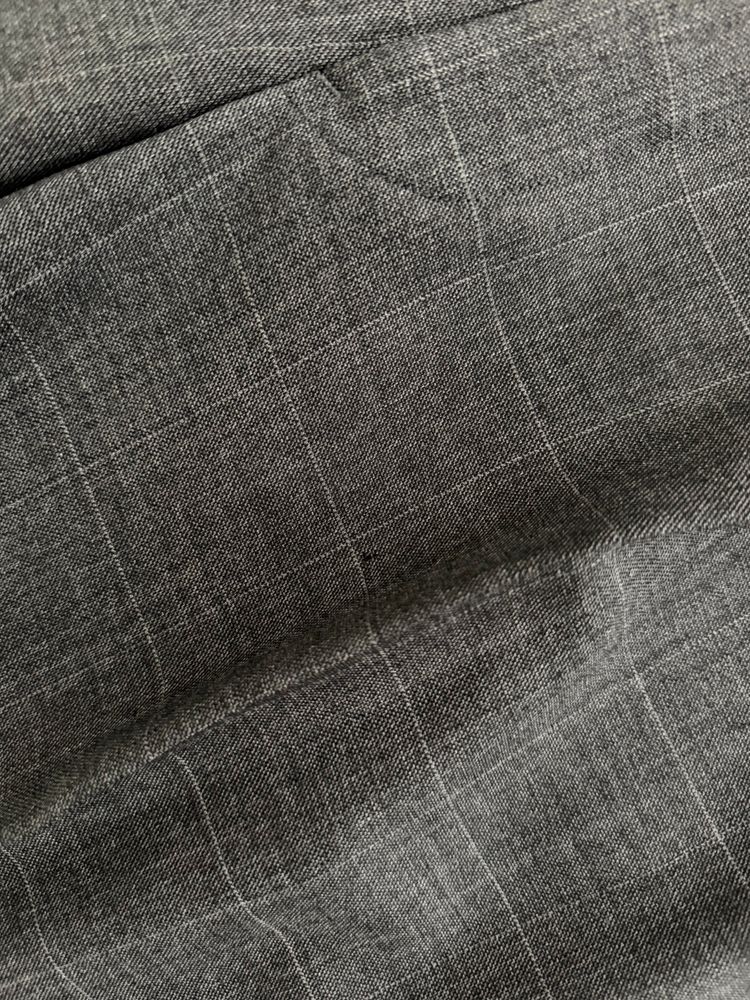 Armani 1990s Windowpane Check Pleated Wool Pants Gray - Size 38 Waist image 3