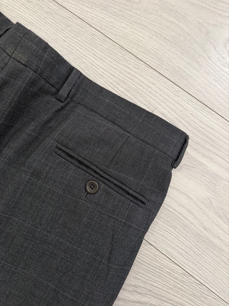 Armani 1990s Windowpane Check Pleated Wool Pants Gray - Size 38 Waist image 10