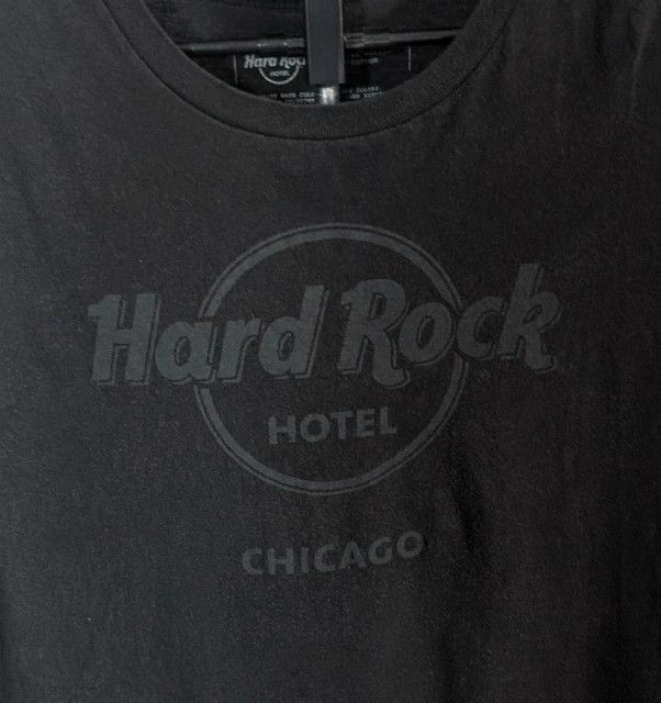 Hard Rock Hotel Chicago T-Shirt Black XL Extra Large Tonal Graphic Cotton Top image 7