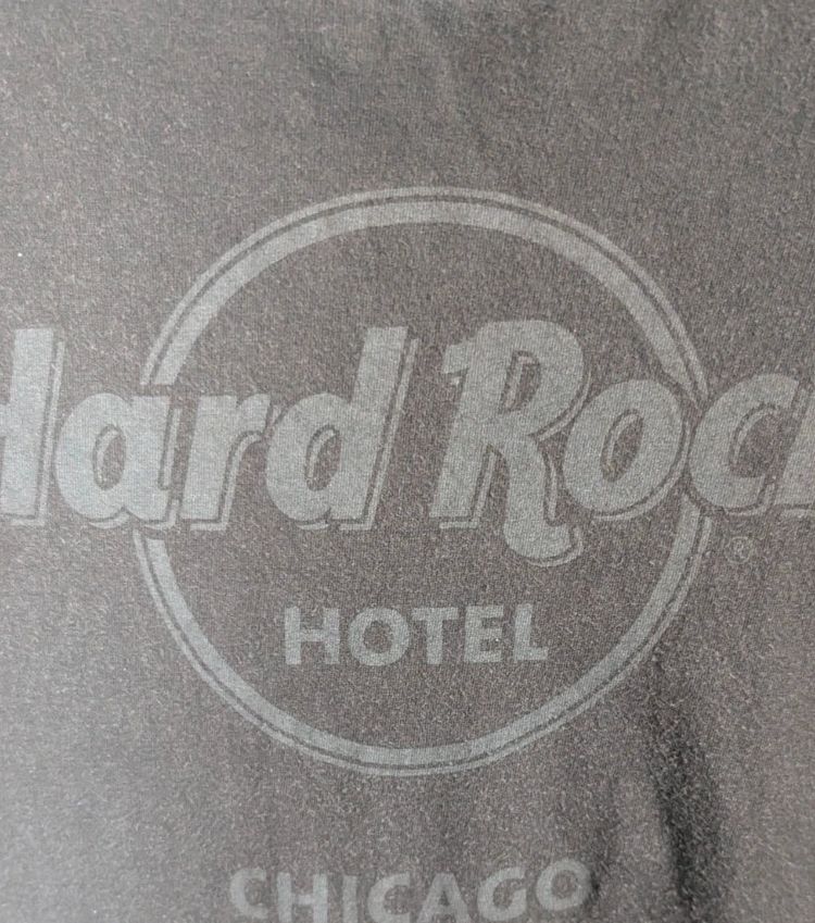 Hard Rock Hotel Chicago T-Shirt Black XL Extra Large Tonal Graphic Cotton Top image 9