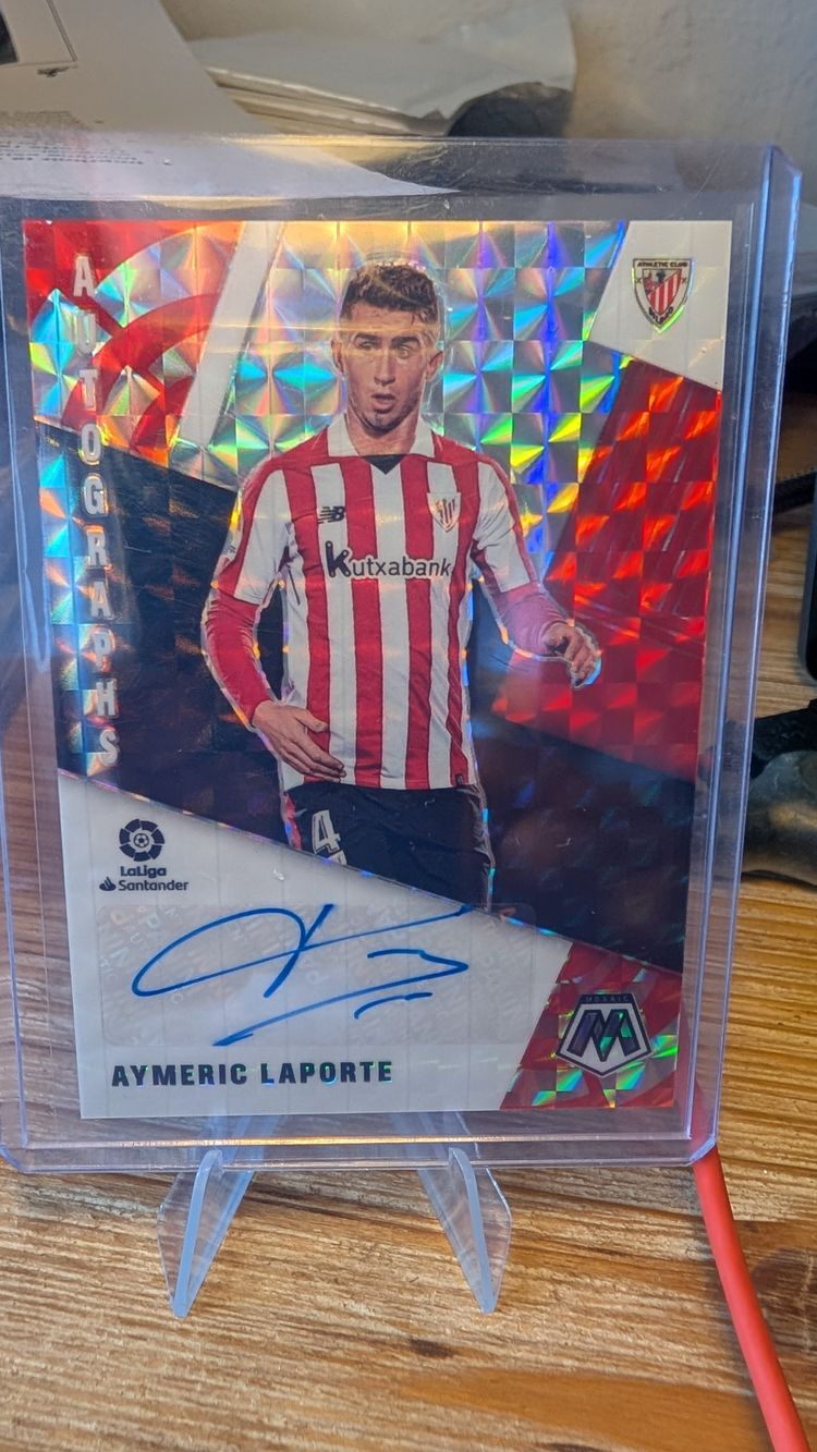 Aymeric Laporte Auto Panini Mosaic LaLiga 2020-21 Athletic Club Bilbao Autograph
