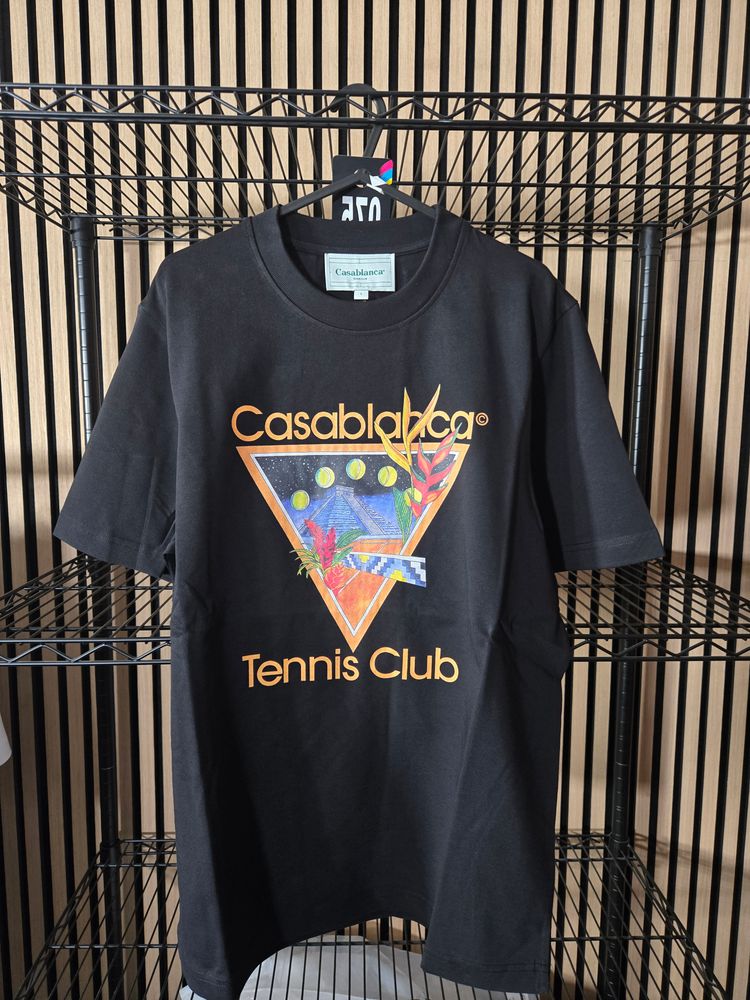 B132 Casablanca Tennis Club Icon Black Tee Brand New
