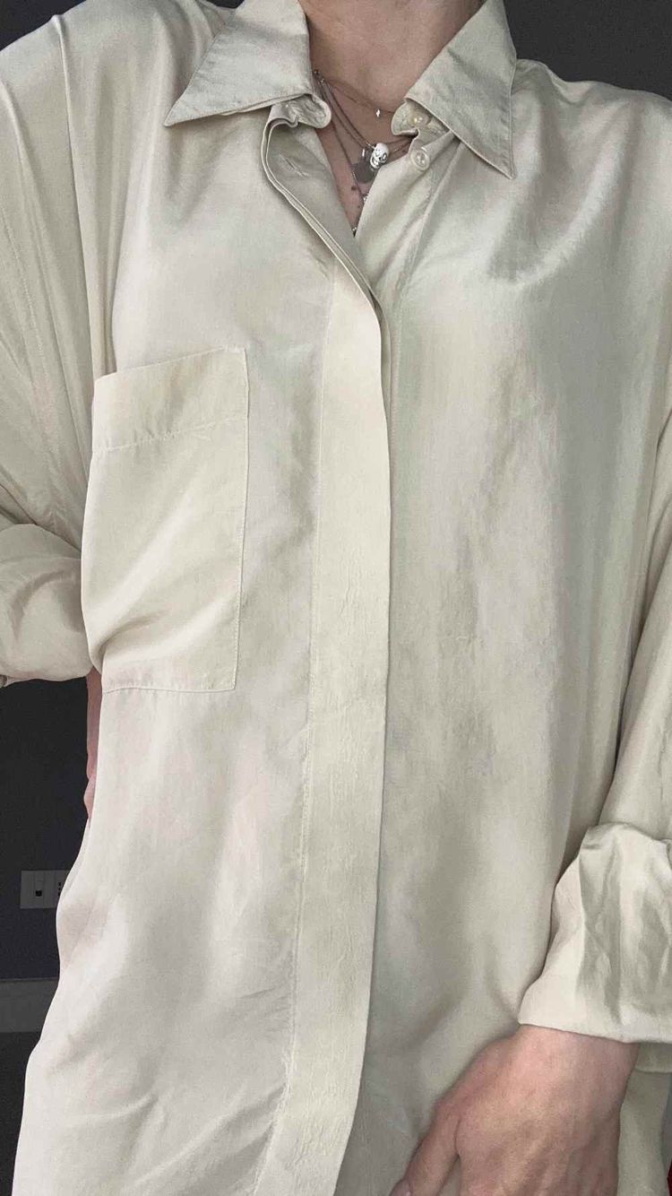 Camicia seta beige image 3
