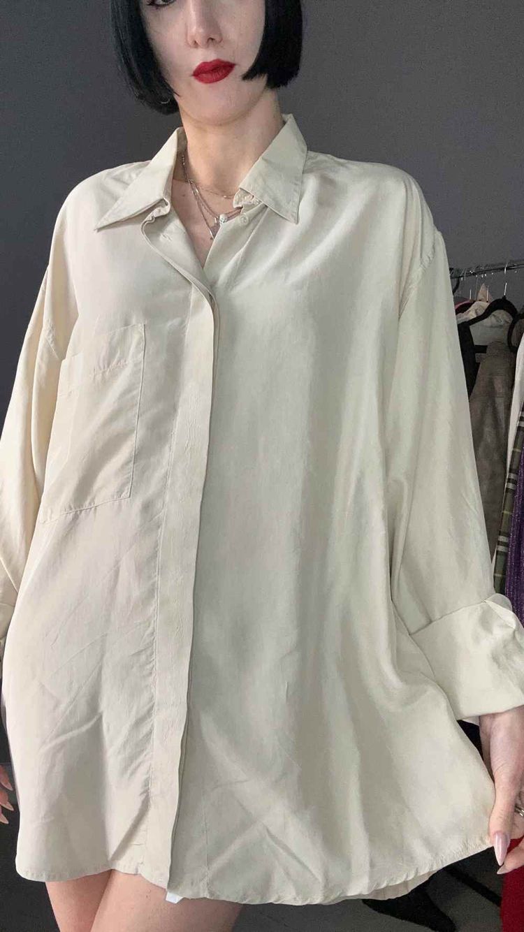 Camicia seta beige image 1