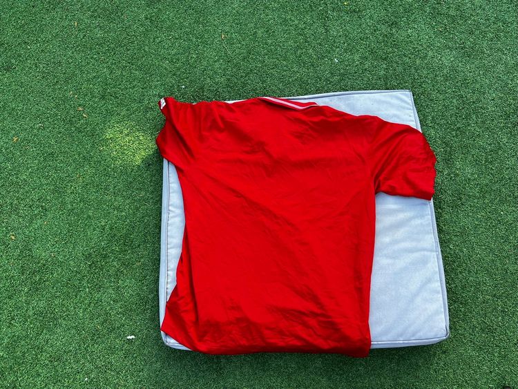 Adidas Red Polo Shirt Large Cotton obraz 3