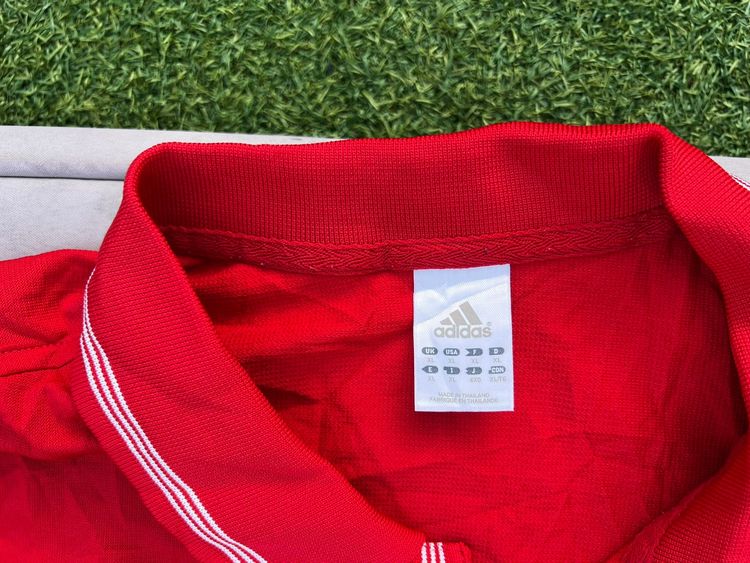 Adidas Red Polo Shirt Large Cotton obraz 2
