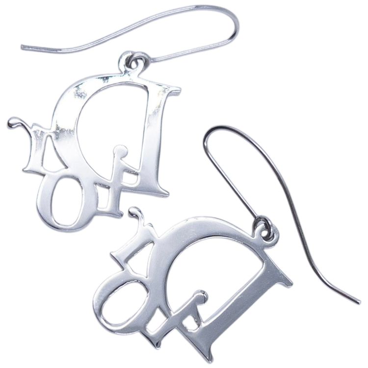 Vintage 2000s Dior Silver Logo Earrings image 4