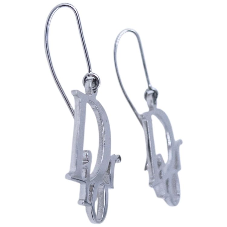 Vintage 2000s Dior Silver Logo Earrings image 3
