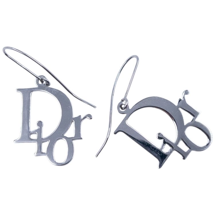 Vintage 2000s Dior Silver Logo Earrings image 1