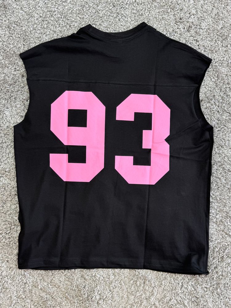 Black Sleeveless Top With Pink Number 93