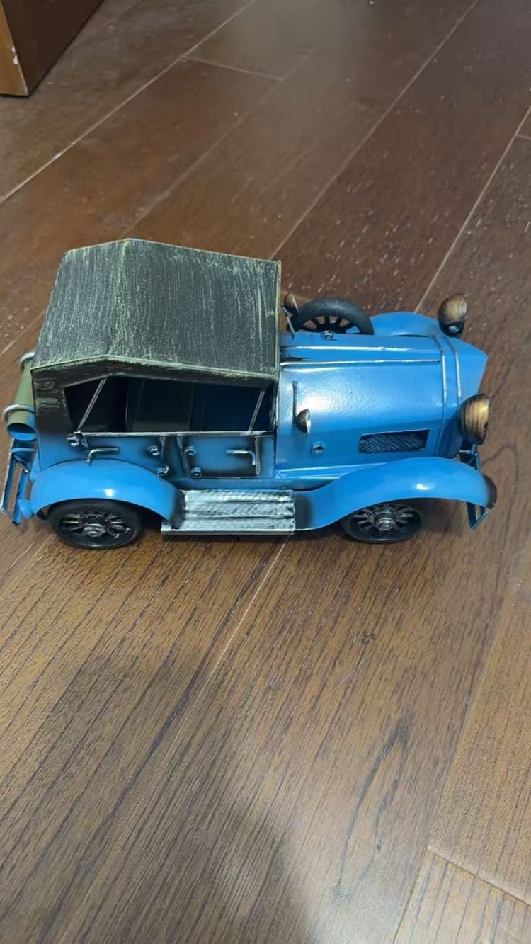 Blue Vintage Toy Car Model
