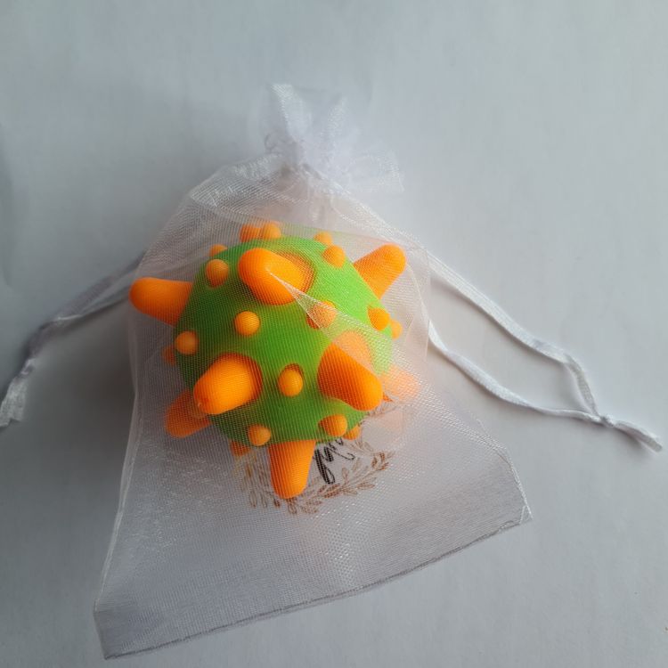 Green And Orange Spiked Ball squishy 2