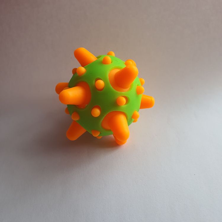 Green And Orange Spiked Ball squishy