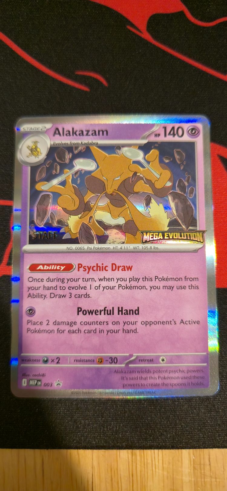 Pokémon Alakazam Mega Evolution Staff Stamped Promo product image