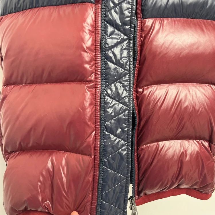 Moncler Navy/Burgundy Puffer Gillet Zipped Jacket imagen 9