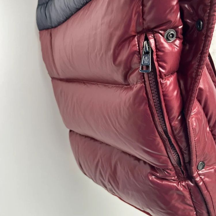 Moncler Navy/Burgundy Puffer Gillet Zipped Jacket imagen 6