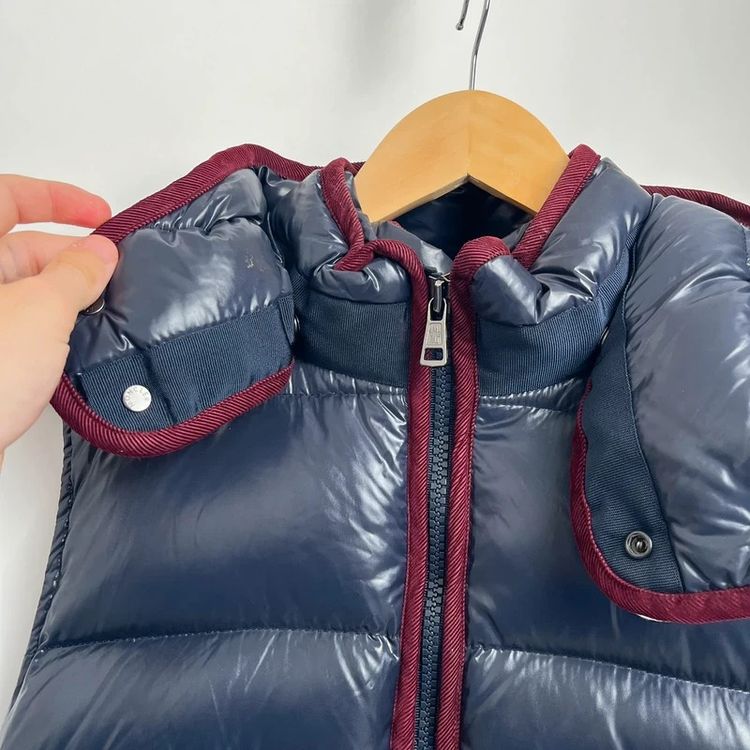Moncler Navy/Burgundy Puffer Gillet Zipped Jacket imagen 8