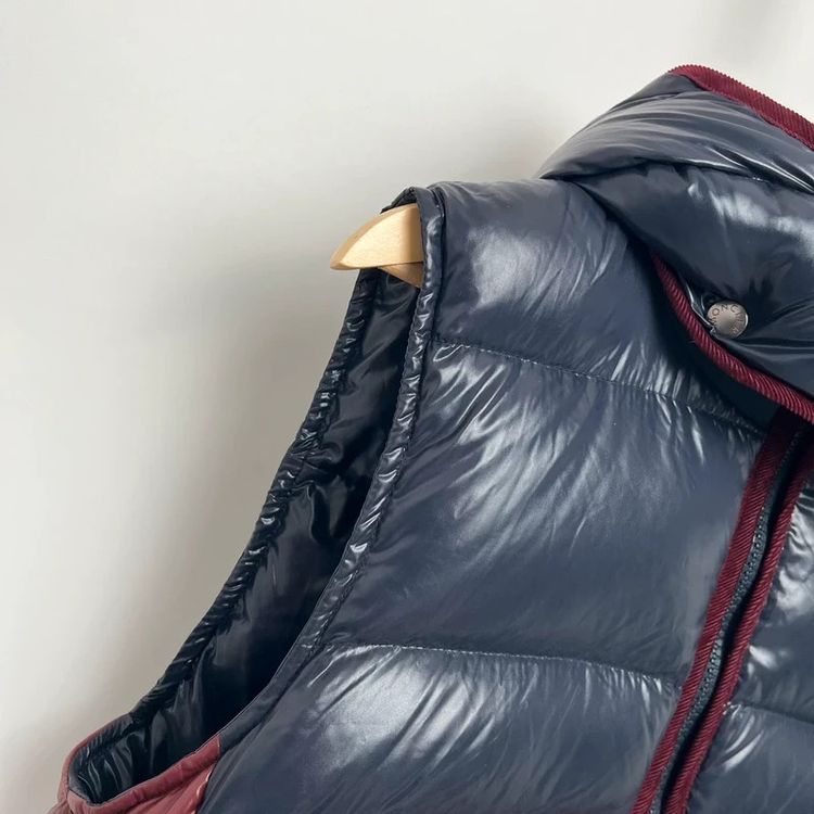 Moncler Navy/Burgundy Puffer Gillet Zipped Jacket imagen 4