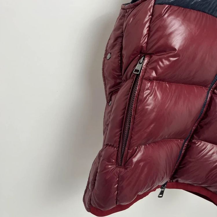 Moncler Navy/Burgundy Puffer Gillet Zipped Jacket imagen 3