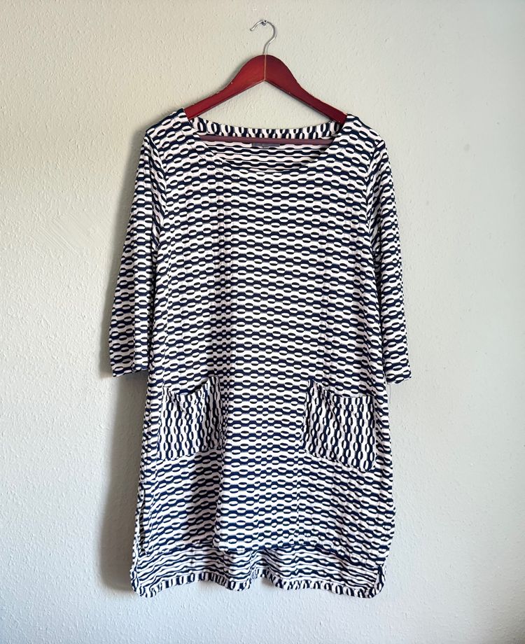 Other Black And White Patterned Dress With Pockets product image
