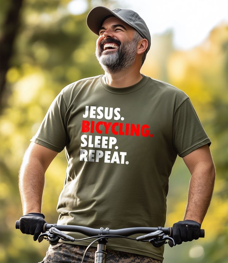 Cycling Jesus T-shirt image 7