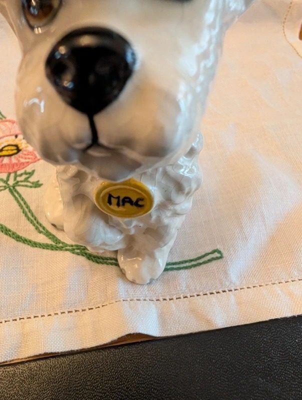 Ceramic Dog Figurine With Black Hat And Yellow Badge image 2
