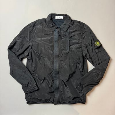 Stone Island Black Nylon Metal Shimmer Overshirt - Medium
