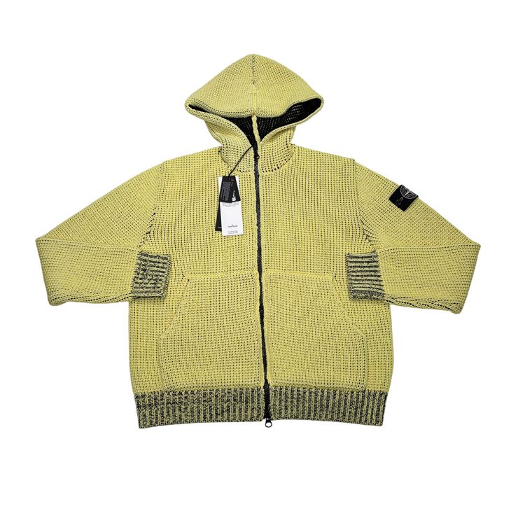 Stone Island Yellow UV Reactive Knit Special Process Hoodie