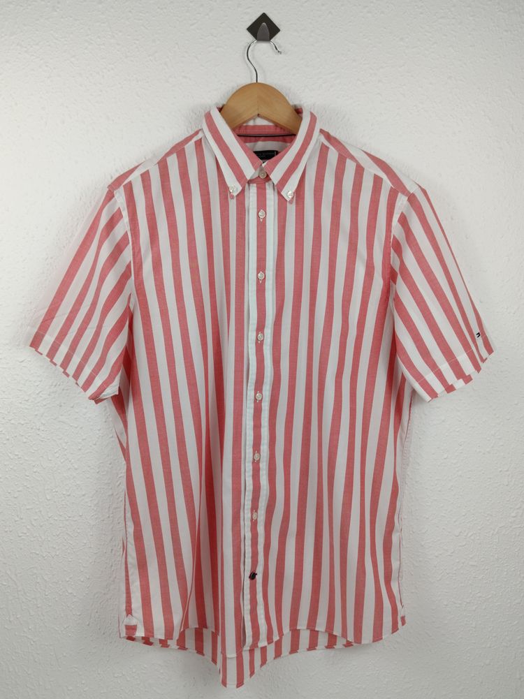 Tommy Hilfiger Tailored Washed Regular Fit Striped Shirt