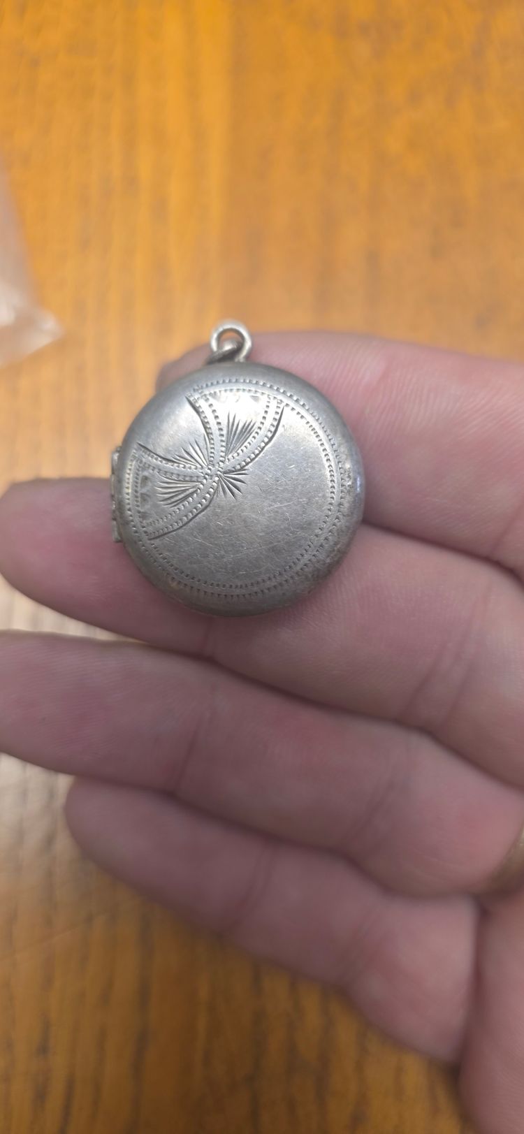 Round Silver Locket Pendant extremely heavy  image 1