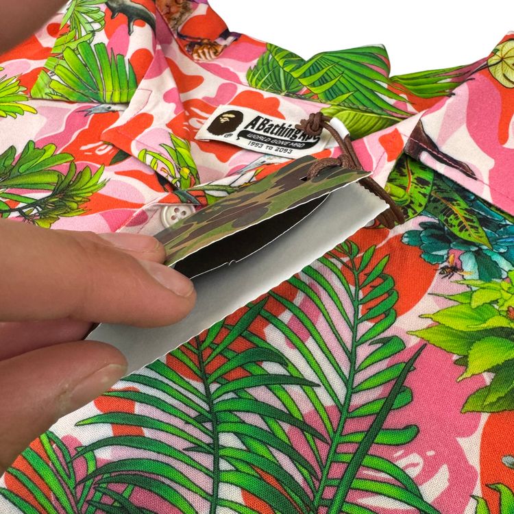 BAPE x Monkey 47 Open Short Sleeve Shirt Pink Green image 7