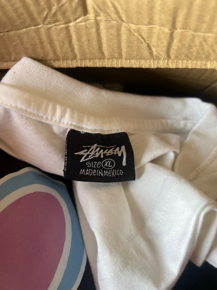 Immagine di Stussy White T-Shirt With Logo Print 3