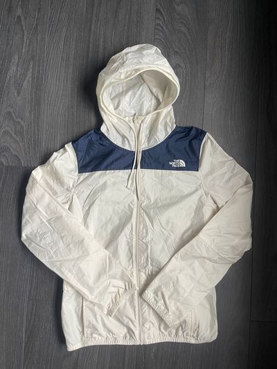 Cream and Navy North Face Windbreaker