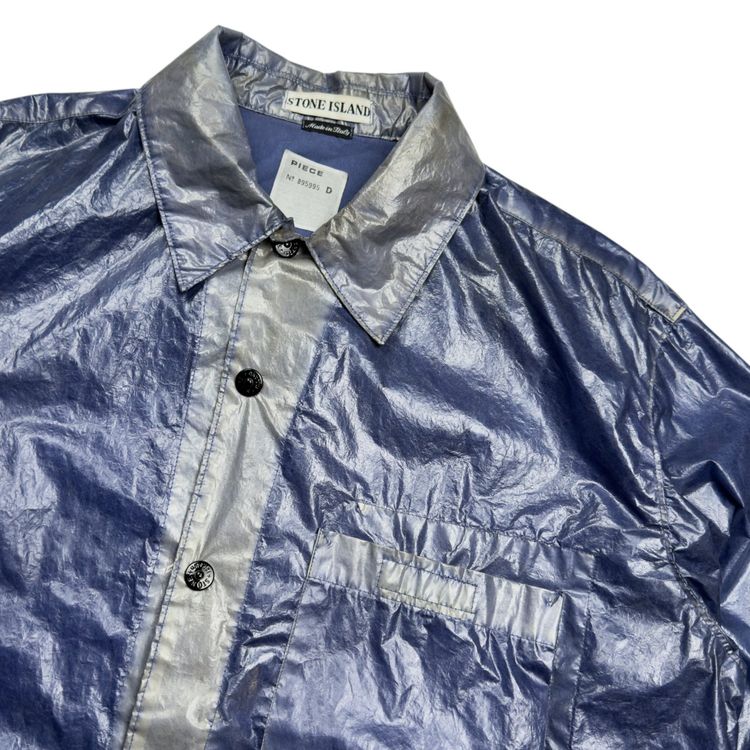 S/S 2000 Stone Island Microfelt Transparent Cover Jacket - Blue/Silver image 9