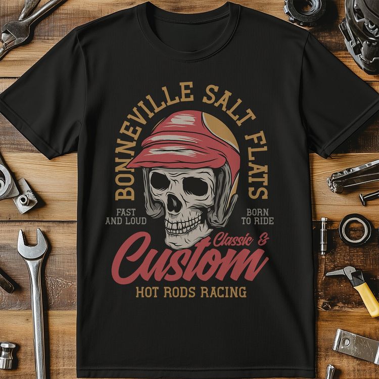 Hot Rod Racing Skull T-Shirt image 1