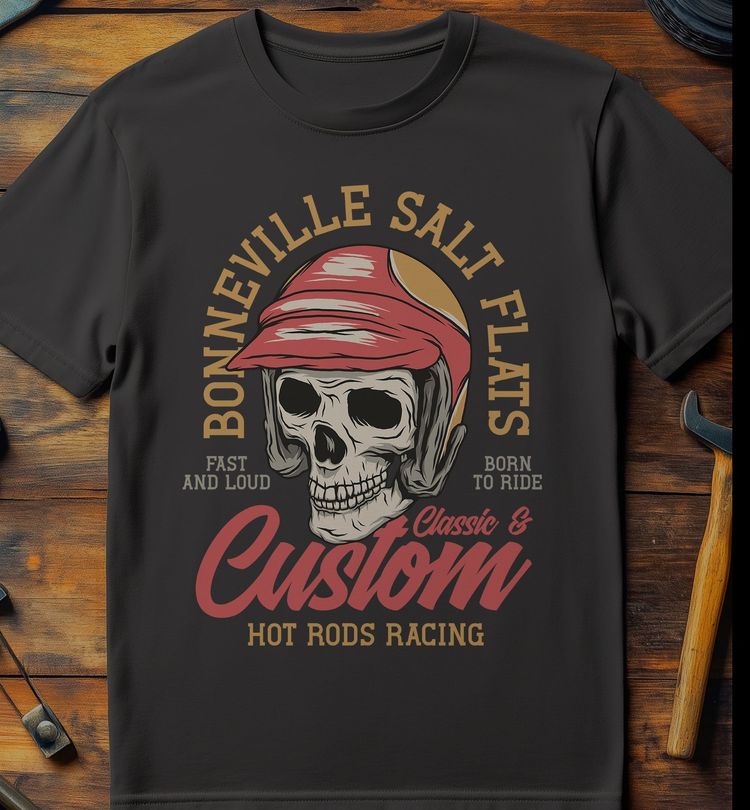 Hot Rod Racing Skull T-Shirt image 3