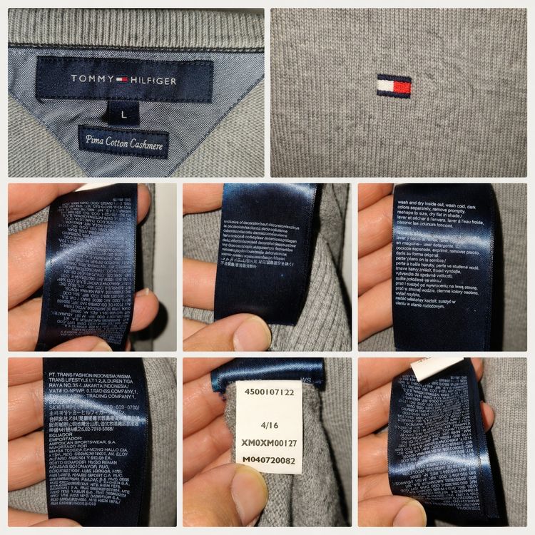 Immagine di Tommy Hilfiger Grey Pima Cotton Cashmere Sweater 6