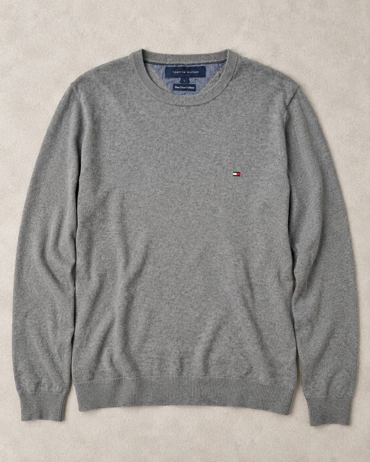 Tommy Hilfiger Grey Pima Cotton Cashmere Sweater