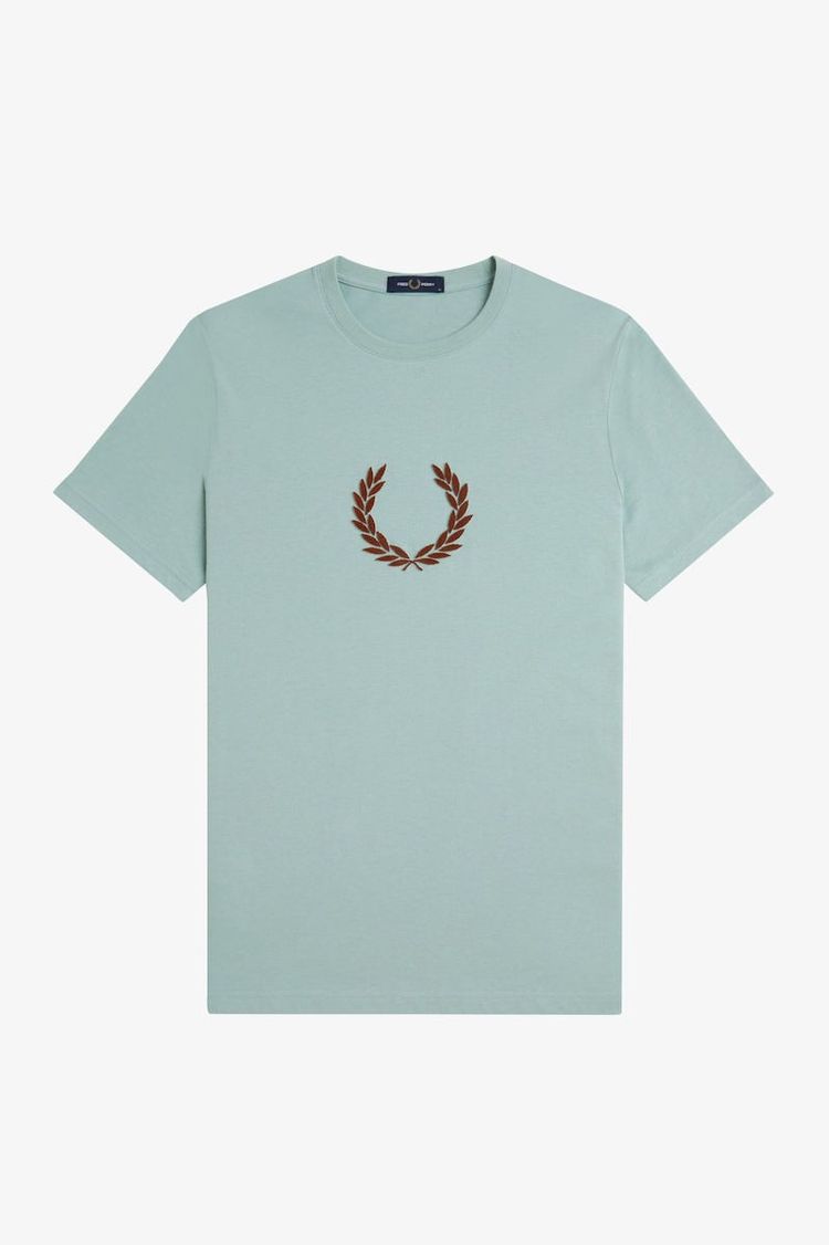Fred Perry Textured Laurel Wreath T-shirt Sage X06