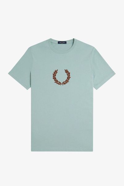 Fred Perry Textured Laurel Wreath T-shirt Sage X06