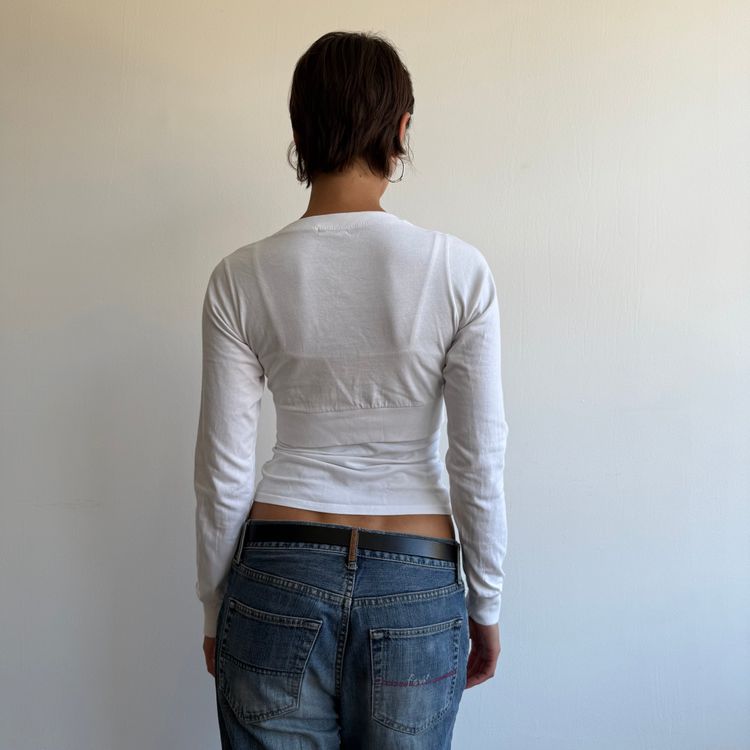 Cropped white button cardi - Size S image 9