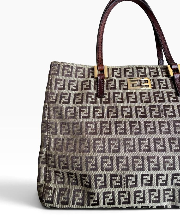Vintage Fendi Zucchino FF Monogram Small Tote Bag image 15