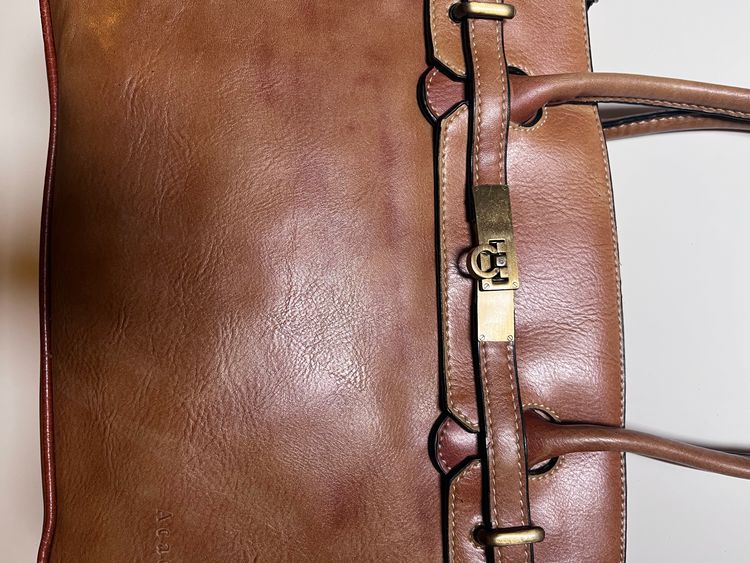 Brown Italian Leather Handbag 2000s 5