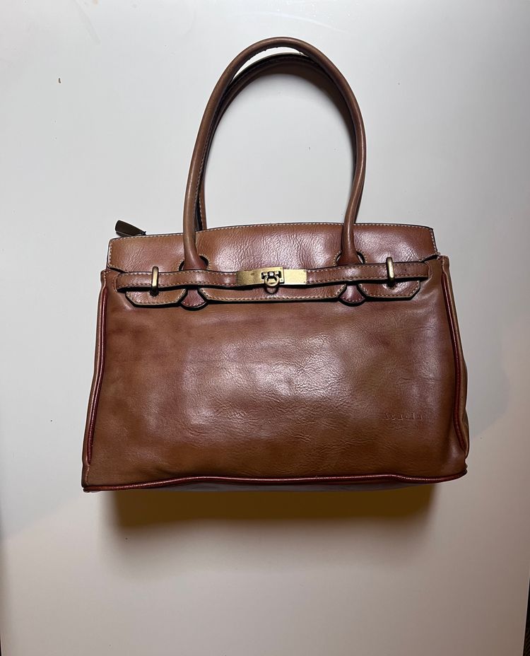 Brown Italian Leather Handbag 2000s 2